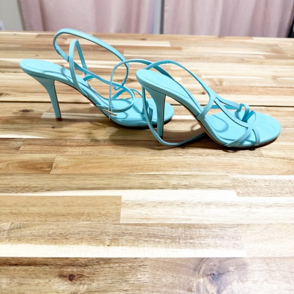 GIA BORGHINI Kora Strappy Heeled Sandal in Turquoise Blue Revolve $710 MSRP 39 - Picture 13 of 13